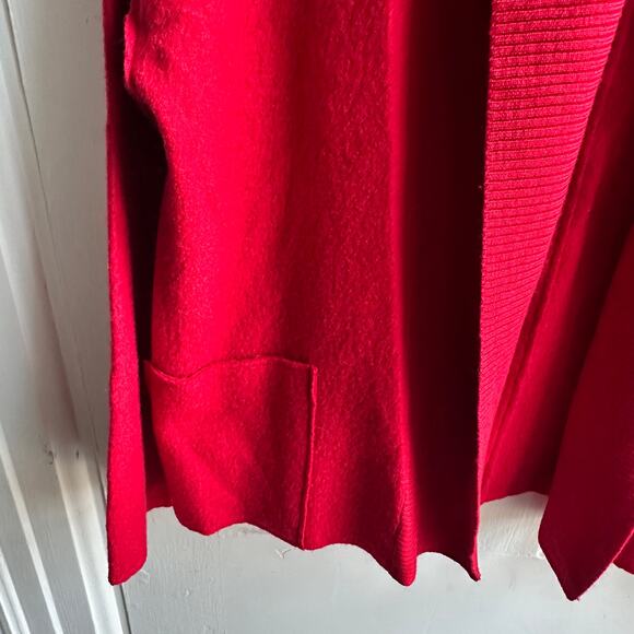 Eileen Fisher Boxy Wool Cardigan Sweater Red Petite - Picture 4 of 8